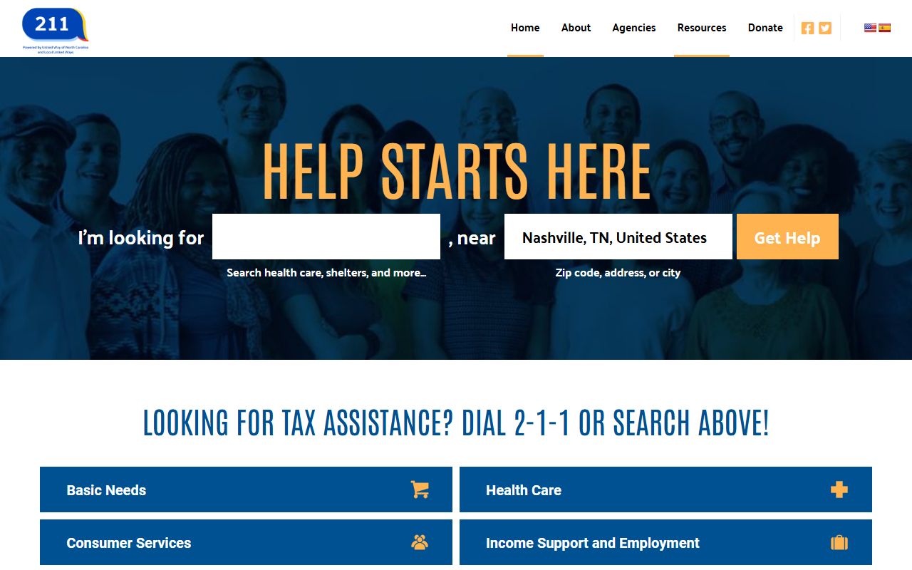 Huntersville NC 211 referral directory for short dialing codes